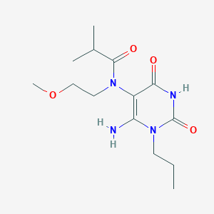 molecular formula C14H24N4O4 B7646862 N-(6-amino-2,4-dioxo-1-propylpyrimidin-5-yl)-N-(2-methoxyethyl)-2-methylpropanamide 