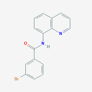 molecular formula C16H11BrN2O B7646878 3-bromo-N-quinolin-8-ylbenzamide 