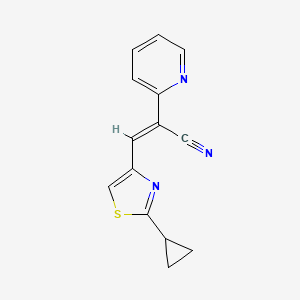 (Z)-3-(2-cyclopropyl-1,3-thiazol-4-yl)-2-pyridin-2-ylprop-2-enenitrile