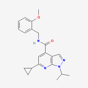 6-cyclopropyl-N-[(2-methoxyphenyl)methyl]-1-propan-2-ylpyrazolo[3,4-b]pyridine-4-carboxamide