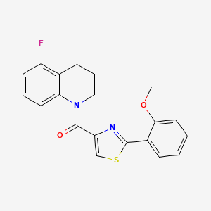 molecular formula C21H19FN2O2S B7646915 (5-fluoro-8-methyl-3,4-dihydro-2H-quinolin-1-yl)-[2-(2-methoxyphenyl)-1,3-thiazol-4-yl]methanone 