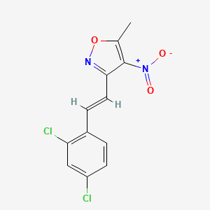 molecular formula C12H8Cl2N2O3 B7646916 3-[(E)-2-(2,4-dichlorophenyl)ethenyl]-5-methyl-4-nitro-1,2-oxazole 