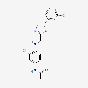 N-[3-chloro-4-[[5-(3-chlorophenyl)-1,3-oxazol-2-yl]methylamino]phenyl]acetamide