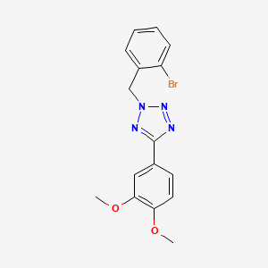 molecular formula C16H15BrN4O2 B7646926 2-[(2-Bromophenyl)methyl]-5-(3,4-dimethoxyphenyl)tetrazole 