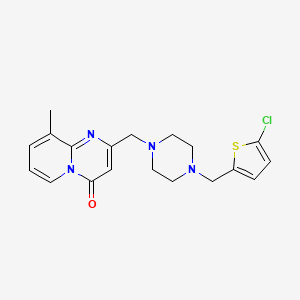 molecular formula C19H21ClN4OS B7646943 2-[[4-[(5-Chlorothiophen-2-yl)methyl]piperazin-1-yl]methyl]-9-methylpyrido[1,2-a]pyrimidin-4-one 