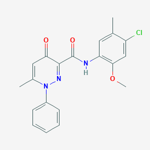 molecular formula C20H18ClN3O3 B7646955 N-(4-chloro-2-methoxy-5-methylphenyl)-6-methyl-4-oxo-1-phenylpyridazine-3-carboxamide 