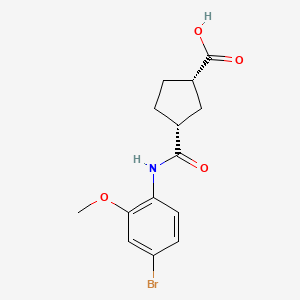 molecular formula C14H16BrNO4 B7646960 (1S,3R)-3-[(4-bromo-2-methoxyphenyl)carbamoyl]cyclopentane-1-carboxylic acid 