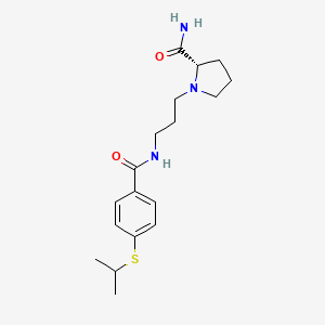 (2S)-1-[3-[(4-propan-2-ylsulfanylbenzoyl)amino]propyl]pyrrolidine-2-carboxamide