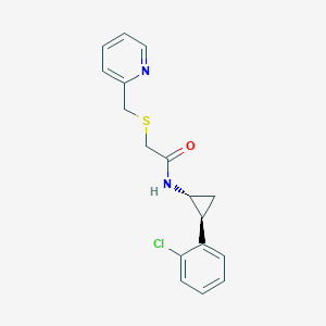 N-[(1R,2S)-2-(2-chlorophenyl)cyclopropyl]-2-(pyridin-2-ylmethylsulfanyl)acetamide