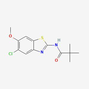 molecular formula C13H15ClN2O2S B7646986 N-(5-chloro-6-methoxy-1,3-benzothiazol-2-yl)-2,2-dimethylpropanamide 