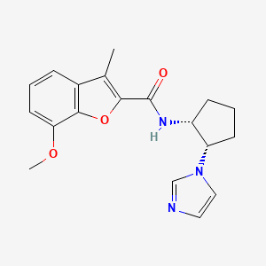 molecular formula C19H21N3O3 B7646999 N-[(1R,2S)-2-imidazol-1-ylcyclopentyl]-7-methoxy-3-methyl-1-benzofuran-2-carboxamide 