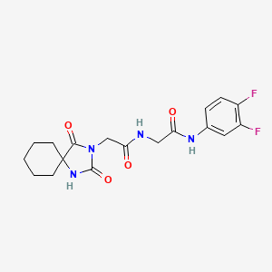 N-(3,4-difluorophenyl)-2-[[2-(2,4-dioxo-1,3-diazaspiro[4.5]decan-3-yl)acetyl]amino]acetamide