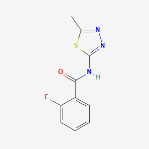 molecular formula C10H8FN3OS B7647053 2-fluoro-N-(5-methyl-1,3,4-thiadiazol-2-yl)benzamide 