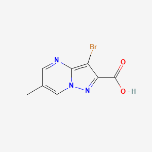 molecular formula C8H6BrN3O2 B7647061 3-Bromo-6-methylpyrazolo[1,5-a]pyrimidine-2-carboxylic acid 