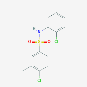 molecular formula C13H11Cl2NO2S B7647067 4-chloro-N-(2-chlorophenyl)-3-methylbenzenesulfonamide 