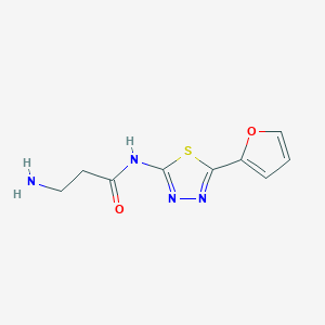 molecular formula C9H10N4O2S B7647080 3-amino-N-[5-(furan-2-yl)-1,3,4-thiadiazol-2-yl]propanamide 