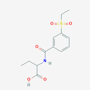 molecular formula C13H17NO5S B7647082 2-[(3-Ethylsulfonylbenzoyl)amino]butanoic acid 