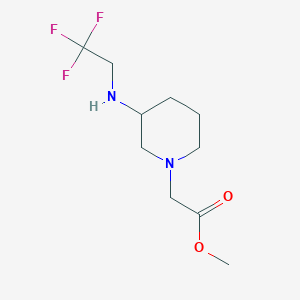 molecular formula C10H17F3N2O2 B7647102 Methyl 2-[3-(2,2,2-trifluoroethylamino)piperidin-1-yl]acetate 