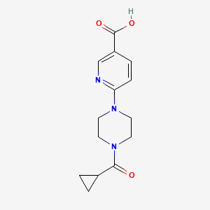 molecular formula C14H17N3O3 B7647126 6-[4-(Cyclopropanecarbonyl)piperazin-1-yl]pyridine-3-carboxylic acid 