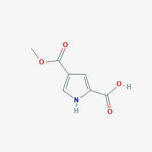 molecular formula C7H7NO4 B7647141 4-(甲氧羰基)-1H-吡咯-2-羧酸 