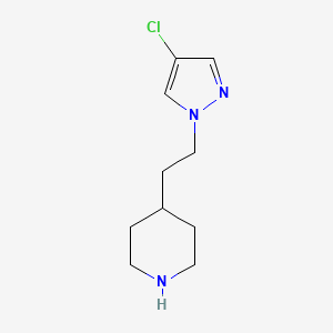 molecular formula C10H16ClN3 B7647157 4-[2-(4-Chloropyrazol-1-yl)ethyl]piperidine 