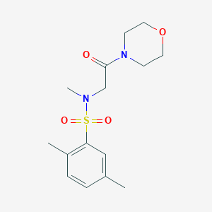 molecular formula C15H22N2O4S B7647172 N,2,5-trimethyl-N-(2-morpholin-4-yl-2-oxoethyl)benzenesulfonamide 