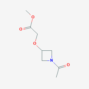 molecular formula C8H13NO4 B7647184 Methyl 2-(1-acetylazetidin-3-yl)oxyacetate 