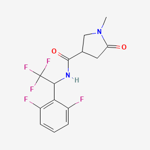 molecular formula C14H13F5N2O2 B7647260 N-[1-(2,6-difluorophenyl)-2,2,2-trifluoroethyl]-1-methyl-5-oxopyrrolidine-3-carboxamide 