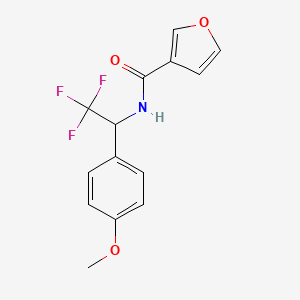 molecular formula C14H12F3NO3 B7647265 N-[2,2,2-trifluoro-1-(4-methoxyphenyl)ethyl]furan-3-carboxamide 