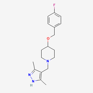 1-[(3,5-dimethyl-1H-pyrazol-4-yl)methyl]-4-[(4-fluorophenyl)methoxy]piperidine