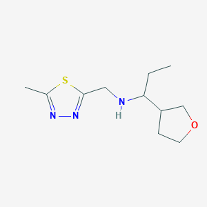 N-[(5-methyl-1,3,4-thiadiazol-2-yl)methyl]-1-(oxolan-3-yl)propan-1-amine