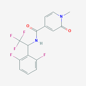 molecular formula C15H11F5N2O2 B7647308 N-[1-(2,6-difluorophenyl)-2,2,2-trifluoroethyl]-1-methyl-2-oxopyridine-4-carboxamide 