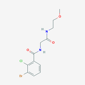 molecular formula C12H14BrClN2O3 B7647324 3-bromo-2-chloro-N-[2-(2-methoxyethylamino)-2-oxoethyl]benzamide 