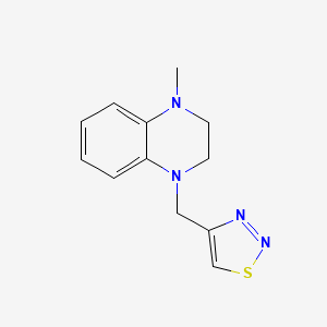 molecular formula C12H14N4S B7647340 4-[(4-Methyl-2,3-dihydroquinoxalin-1-yl)methyl]thiadiazole 