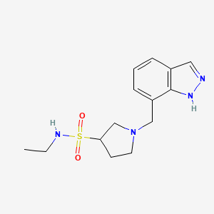 molecular formula C14H20N4O2S B7647356 N-ethyl-1-(1H-indazol-7-ylmethyl)pyrrolidine-3-sulfonamide 