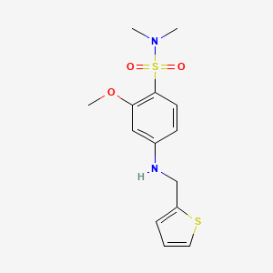 molecular formula C14H18N2O3S2 B7647365 2-methoxy-N,N-dimethyl-4-(thiophen-2-ylmethylamino)benzenesulfonamide 