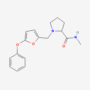 molecular formula C17H20N2O3 B7647391 N-methyl-1-[(5-phenoxyfuran-2-yl)methyl]pyrrolidine-2-carboxamide 