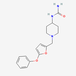 molecular formula C17H21N3O3 B7647418 [1-[(5-Phenoxyfuran-2-yl)methyl]piperidin-4-yl]urea 