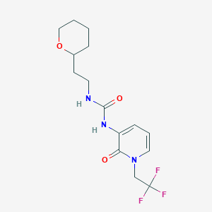 1-[2-(Oxan-2-yl)ethyl]-3-[2-oxo-1-(2,2,2-trifluoroethyl)pyridin-3-yl]urea