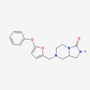 molecular formula C17H19N3O3 B7647438 7-[(5-Phenoxyfuran-2-yl)methyl]-1,2,5,6,8,8a-hexahydroimidazo[1,5-a]pyrazin-3-one 