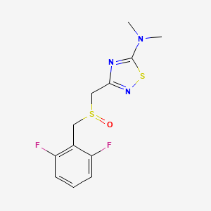 molecular formula C12H13F2N3OS2 B7647446 3-[(2,6-difluorophenyl)methylsulfinylmethyl]-N,N-dimethyl-1,2,4-thiadiazol-5-amine 