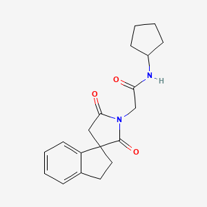 N-cyclopentyl-2-(2',5'-dioxospiro[1,2-dihydroindene-3,3'-pyrrolidine]-1'-yl)acetamide