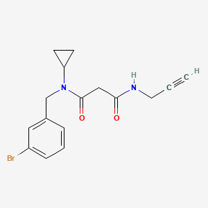 molecular formula C16H17BrN2O2 B7647461 N'-[(3-bromophenyl)methyl]-N'-cyclopropyl-N-prop-2-ynylpropanediamide 