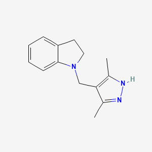 1-[(3,5-dimethyl-1H-pyrazol-4-yl)methyl]-2,3-dihydroindole