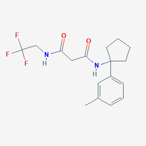 molecular formula C17H21F3N2O2 B7647481 N'-[1-(3-methylphenyl)cyclopentyl]-N-(2,2,2-trifluoroethyl)propanediamide 