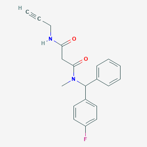 molecular formula C20H19FN2O2 B7647496 N'-[(4-fluorophenyl)-phenylmethyl]-N'-methyl-N-prop-2-ynylpropanediamide 