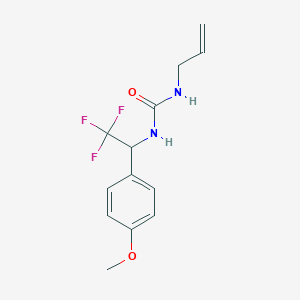 molecular formula C13H15F3N2O2 B7647501 1-Prop-2-enyl-3-[2,2,2-trifluoro-1-(4-methoxyphenyl)ethyl]urea 