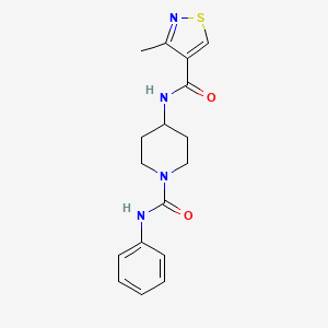 3-methyl-N-[1-(phenylcarbamoyl)piperidin-4-yl]-1,2-thiazole-4-carboxamide