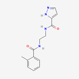 N-[2-[(2-methylbenzoyl)amino]ethyl]-1H-pyrazole-5-carboxamide