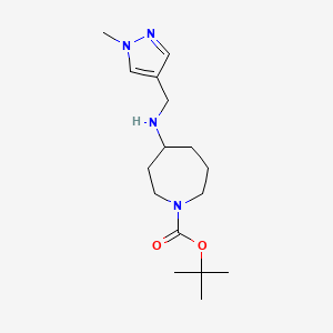 molecular formula C16H28N4O2 B7647603 Tert-butyl 4-[(1-methylpyrazol-4-yl)methylamino]azepane-1-carboxylate 